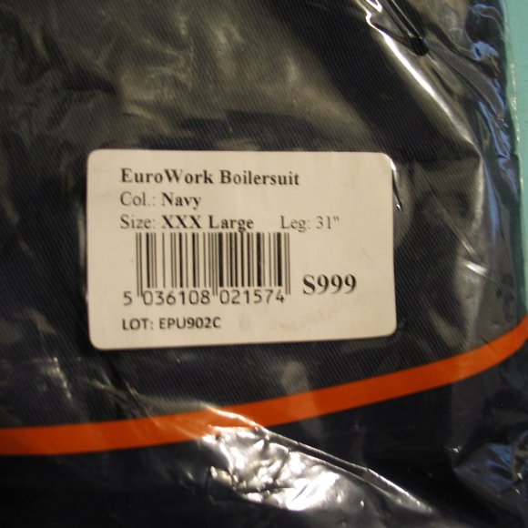 Portwest | Euro Work Boilersuit XXX Large 31" Leg S999 - Picture 5 of 6